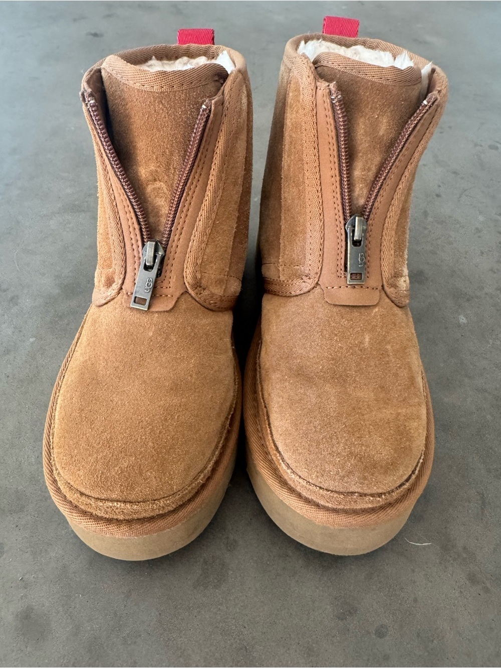 UGG Kids Chestnut Suede Zip-Front Boots